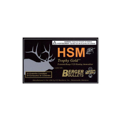 HSM 300WSM210VLD Trophy Gold Extended Range 300 WSM 210 gr Berger Hunting VLD Match 20 Per Box/ 25 Case