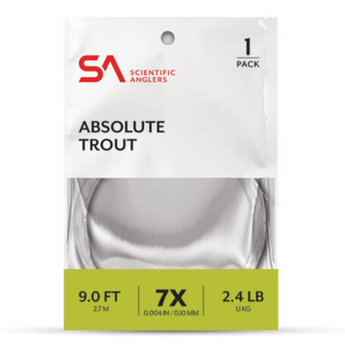 Scientific Anglers Absolute Trout 1-Pack Freshwater Tapered Clear Leader 9' 0 X