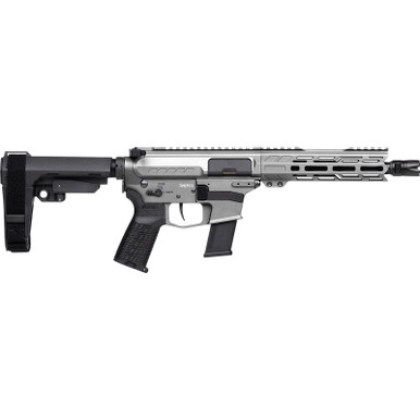 CMMG 45A890FTNG Banshee FE MkG 45 ACP 13+1 8" Black Nitride Threaded Barrel, M-LOK Handguard, Titanium Cerakote Aluminum Receiver w/Picatinny Rail, Black Polymer CMMG RipBrace, CMMG Zeroed Grip