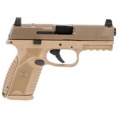 FN 66100742 509M MRD Mid-Size 9mm Luger 10+1 4" Black Recessed Crown Barrel, Flat Dark Earth PVD Optic Ready/Serrated Steel Slide, Flat Dark Earth Polymer Frame w/Picatinny Rail, Ambidextrous
