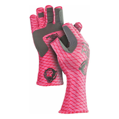 Fish Monkey Half-Finger Guide Glove Pink Scales M