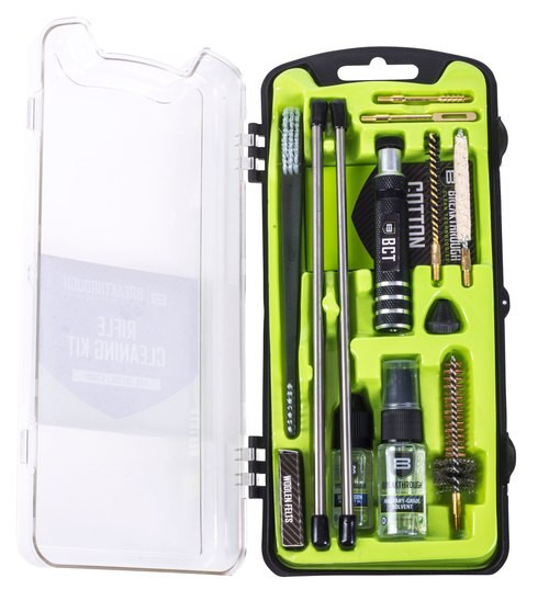 Breakthrough Vision Cleaning Kit, AR15, Includes Cleaning Rod Sections, Hard Bristle Nylon Brushes, Jags, Patch Holders, Cotton Patches, Durable Aluminum Handle And Mini Bottles of Breakthrough Military-Grade Solvent And Bat