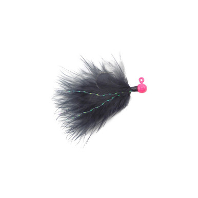 Voodoo Custom Tackle Marabou Jig Hot Pink Black 1/32oz