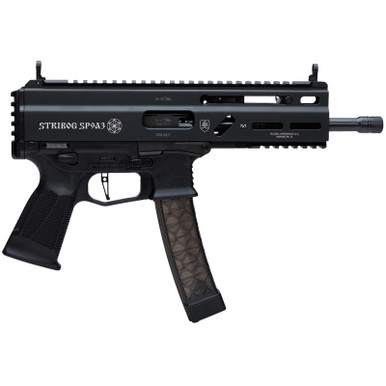 Grand Power 8588005808538 SP9A3 Stribog 9mm Luger 30+1 8" Black Threaded Barrel, M-LOK Handguard, Black Aluminum Picatinny Rail Receiver, Rear Picatinny Rail, Black Polymer Grips