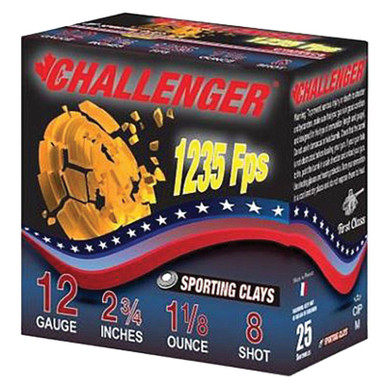 Challenger Sporting Clay 12 Gauge 2-3/4" #8 1-1/8 Ounce 25 Rounds
