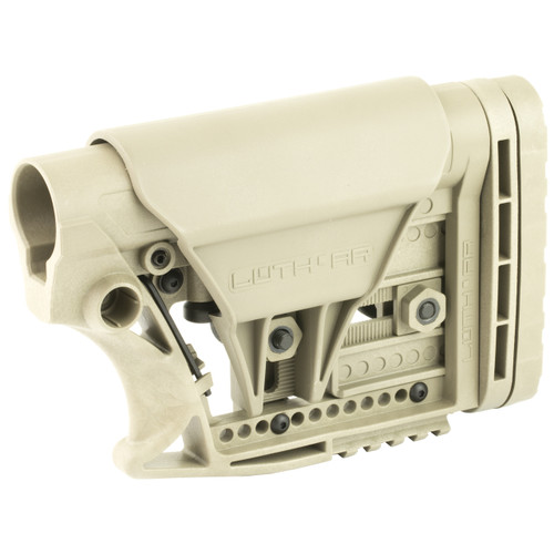 Luth-AR MBA-3 Carbine Stock, Fits AR-15 & AR-10 Commercial and Mil-Spec Buffer Tubes, Flat Dark Earth, Adjustable Cheek Piece and Length of Pull