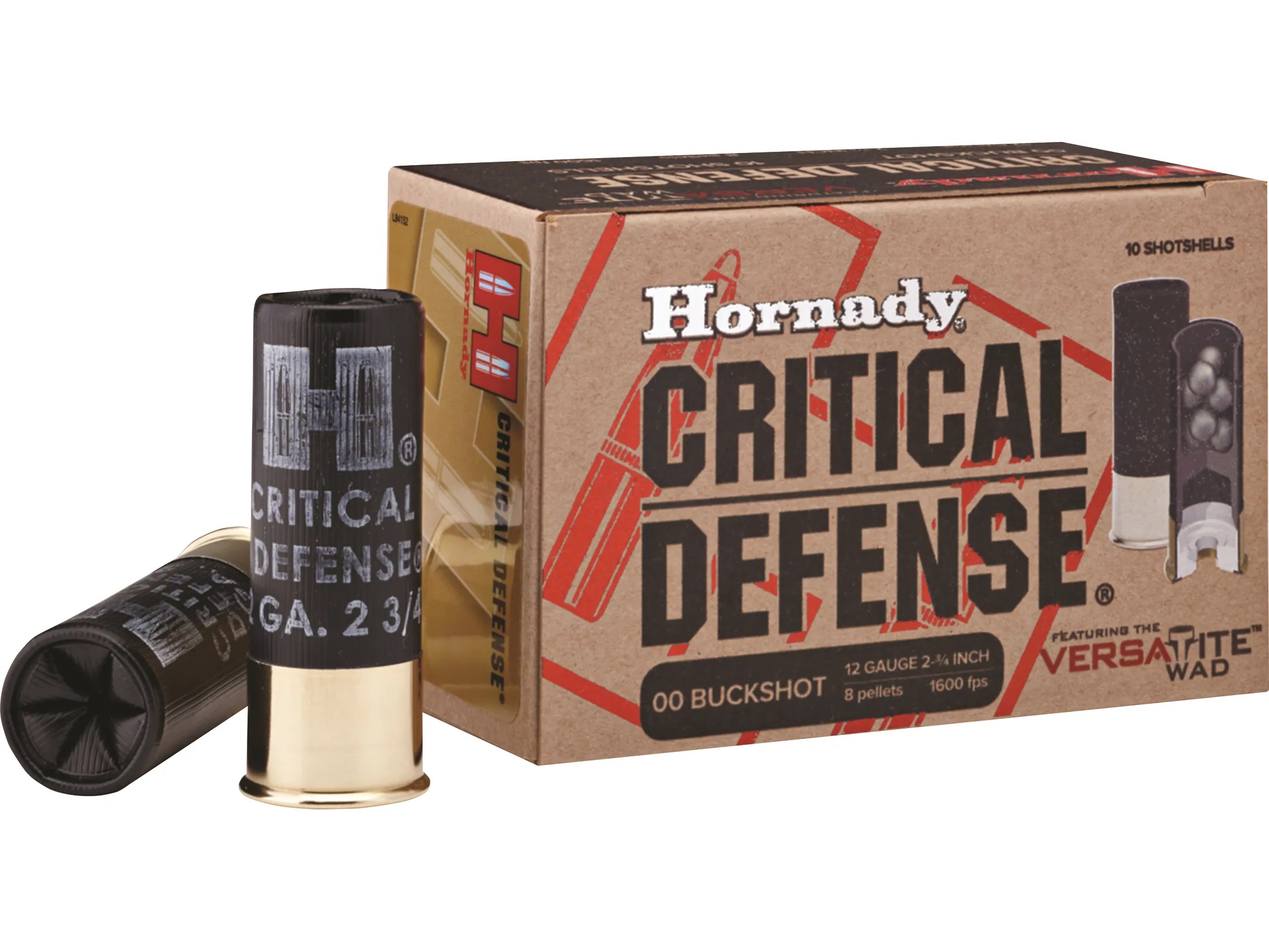 Hornady Critical Defense 12ga 2-3/4″ 00 Buckshot 10rd Box #86240