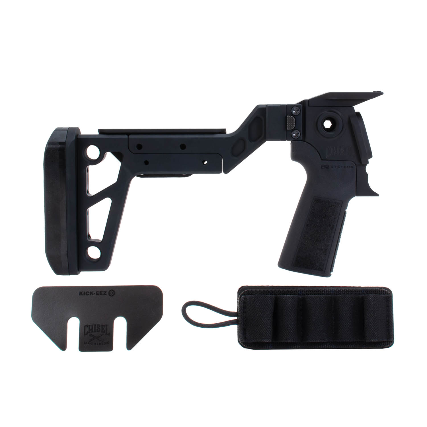 Chisel Machining Remington 870 Folding Stock with 5 Round Velcro Quiver & Plate