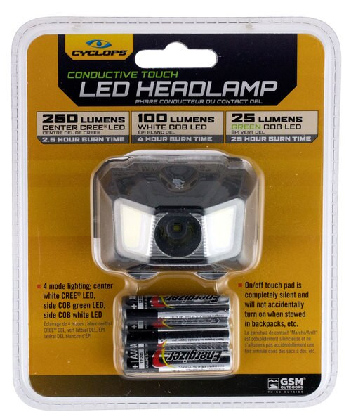 Cyclp Headlamp W Green Cob Led