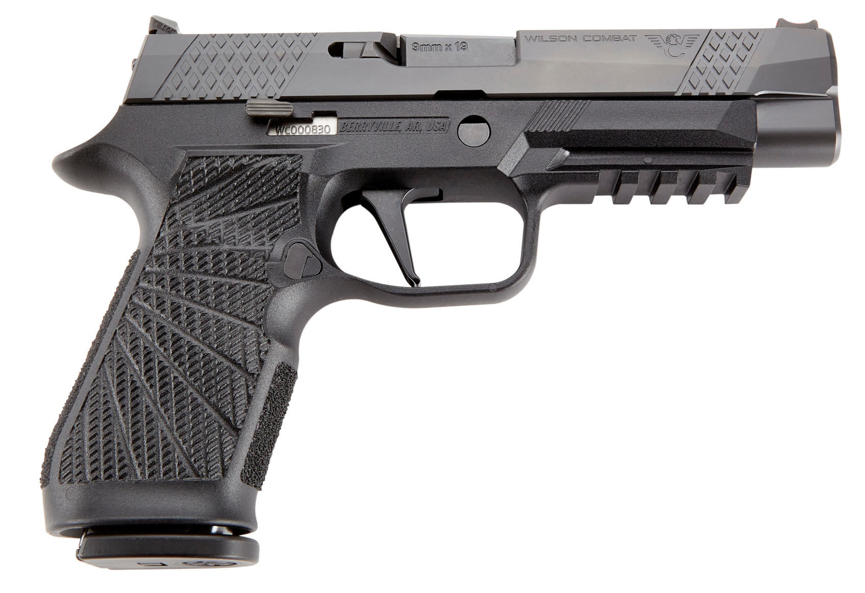 Wilson Combat P320 Pistol SIGWCP320F9B, 9mm Luger, 4.70in, Black Polymer Grips, Black Finish, 17 Rds