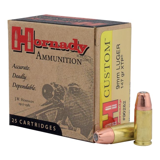 Hornady Custom 9mm Luger 147gr. XTP JHP 25rd Box #90282