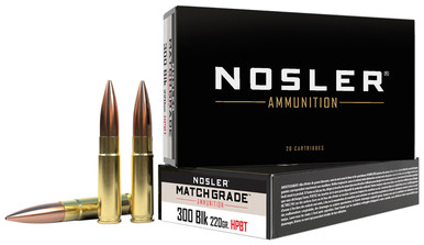 Nosler 51275 Match Grade 300 Blackout 220gr HPBT Subsonic - 20 Rounds per Box