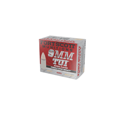 Fort Scott Munitions 9MM115SCVNIC Tumble Upon Impact (TUI) 9mm Luger 115 gr Solid Copper Spun (SCS) - Nickel Coated Casing, 20 Per Box