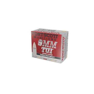 Fort Scott Munitions 9MM-80-SCVNIC TUI 9mm Luger 80 gr Solid Copper Spun - Nickel Coated Casing, 20 Rounds per Box