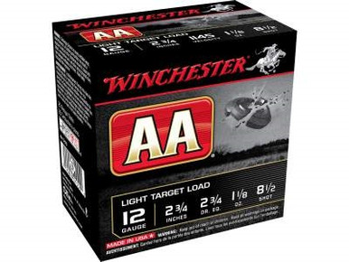 Winchester 12 Gauge Ammunition AA Light Target AA1285 2-3/4" 1-1/8oz #8.5 1145fps 250 rounds