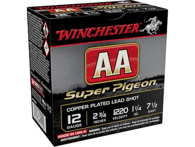 Winchester 12 Gauge Ammunition AA12SP7 2-3/4" 1-1/4 oz 7-1/2 Shot Super Pigeon CASE 250 Rounds