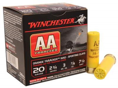 Winchester 20 Gauge AASC207TO TrAAcker Orange Sporting Clays 2-3/4" 7/8 oz #7.5 shot 1300fps CASE 250 rounds