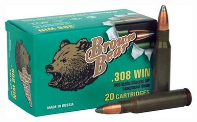 Brown Bear 308 Win Ammunition AB308SP 140 Grain Bimetal Soft Point 20 Rounds