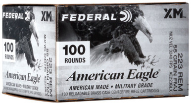 Federal American Eagle 223 Remington Ammunition AE223BLKX 55 Grain Full Metal Jacket 100 Rounds
