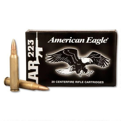 Federal 223 Rem Ammunition American Eagle AE223K 55 Grain Full Metal Jacket 20 rounds