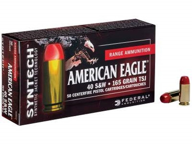Federal 40 S&W American Eagle AE40SJ1200 165 Grain Synthetic Jacket Bulk Pack of 200 Rounds