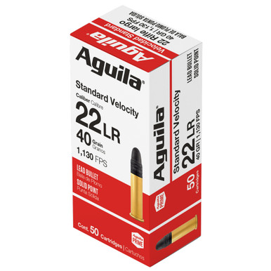 Aguila Ammunition Rimfire 22LR 40 Grain Solid Point Standard Velocity - 50 Round Box