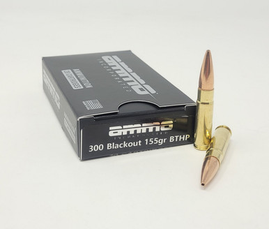 Ammo Inc 300B155BTHP-A20 Match 300 Blackout 155 gr Boat Tail Hollow Point - 20 Per Box