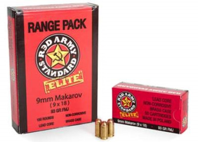 Century Arms 9x18 Makarov Ammunition Red Army Elite AM2017 93 Grain Full Metal Jacket 50 rounds