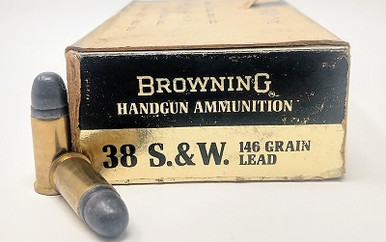 Israeli Military Surplus Browning 38S&W Ammunition AM2947 146 Grain Lead Soft Point 50 Rounds