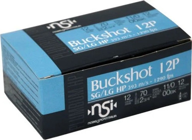 Nobel Sport Italia 12 Gauge Ammunition ANS1200BK10 2-3/4" 00 Buck 12 Pellets CASE 250 Rounds