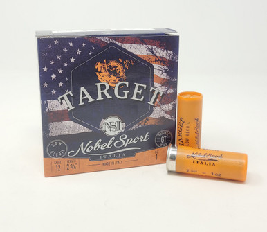 Nobel Sport Italia 12 Gauge Ammunition ANSLR185 2-3/4" #8.5 Shot 1oz 1200fps CASE 250 Rounds