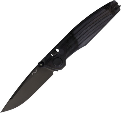 Acta Non Verba Knives A100 Elmax A-Lock Folding Knife - 3.5" Elmax Black Drop Point, Black Ultem Handles - ANVA100-025