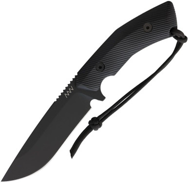 Acta Non Verba M200 Hard Task Fixed Blade Knife - 5.1" Sleipner Black DLC Drop Point, Black G10 Handles, Black Kydex Sheath - ANVM200-001