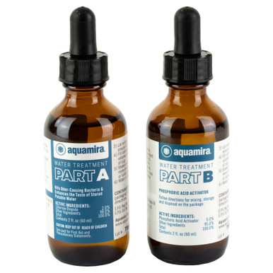 Aquamira Water Storage & Purification Treatment Liquid (2 oz) Glass- Includes Droppers
