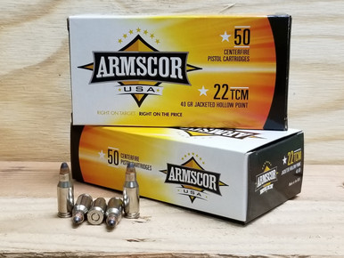 Armscor 22 TCM Ammunition 40 Grain Jacketed Hollow Point CASE 1000 rounds