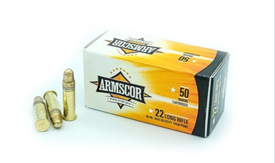 Armscor 22 LR Ammunition ARM50439 40 Grain High Velocity Solid Point 50 Rounds