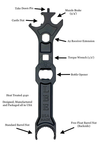 LBE Unlimited AR-15 Armorer's Tool - Made in the USA, Black
