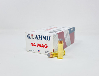 G.I. Ammo 44 Magnum Ammunition ATOM44240 240 Grain Jacketed Soft Point 50 Rounds