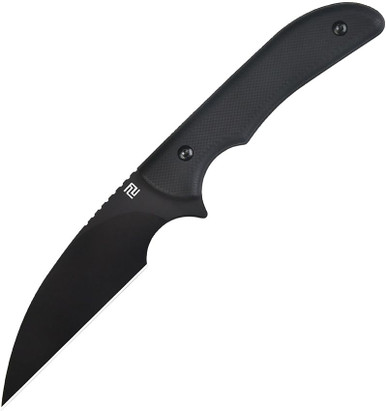 Artisan Cutlery Sea Snake Fixed Blade Knife - 3.15" AR-RPM9 Wharncliffe Black Blade, Black G10 Handle, Black Kydex Sheath