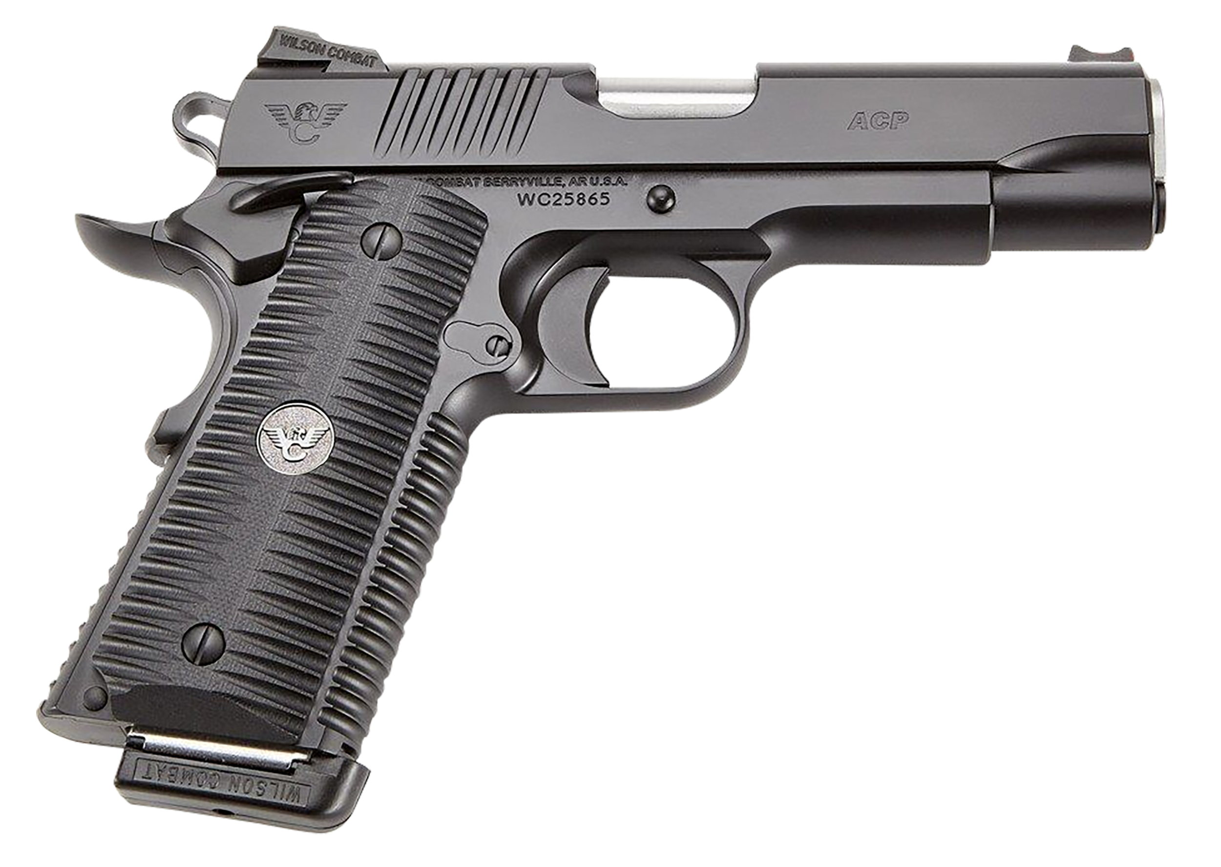 Wilson Combat ACP Full-Size Pistol ACPFS9A, 9mm Luger, 5in, Black G10 Eagle Claw, Black Armor-Tuff Finish, 10 Rds