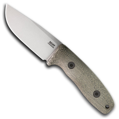 Circadian Clip Point EDC Fixed Blade - 3.28" CPM-MagnaCut Clip Point Stonewash Blade, Green Canvas Micarta Handles, Black Kydex Sheath