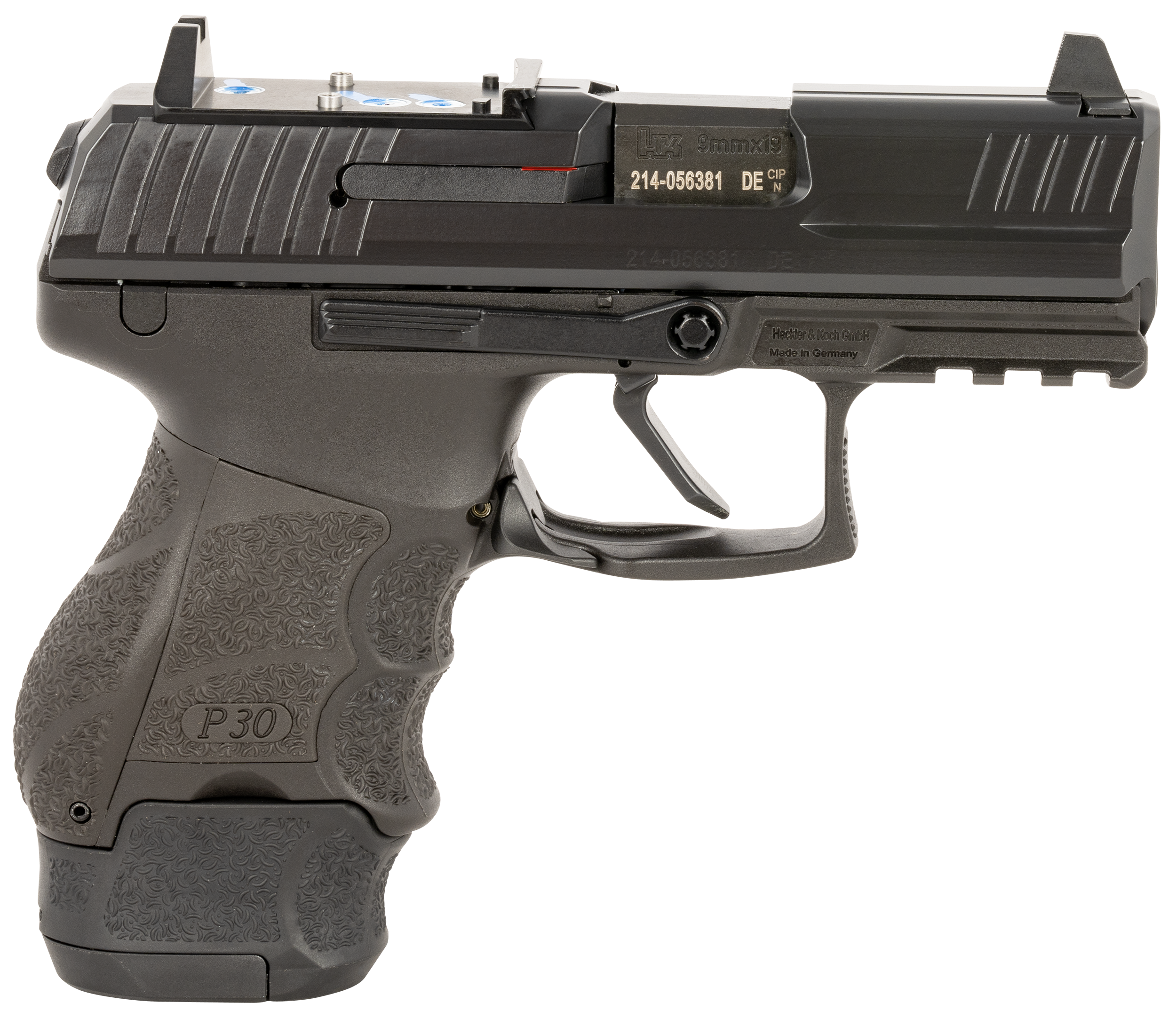 Heckler & Koch P30SK LEM Optic Ready Pistol LTTLP30SKFTJRMR, 9mm, 4.40in, Black Polymer, Black Finish, 10 Rds