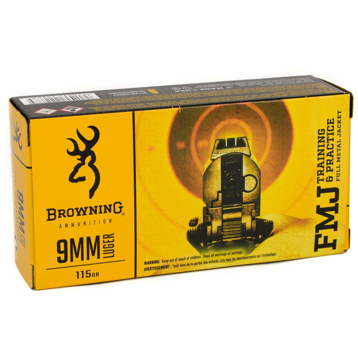 Browning Training & Practice 9mm 115gr FMJ 50rd Box #B191800092