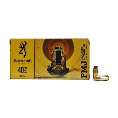 Browning 40 S&W Training & Practice B191800402 165 Grain Full Metal Jacket 50 rounds