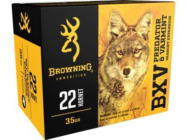Browning 22 Hornet Ammunition BXV Varmint Expansion B192300221 35 Grain Polymer Tip 20 rounds