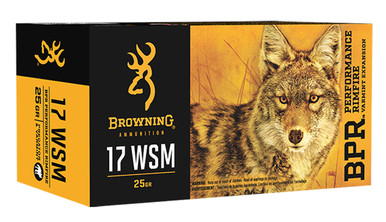 Browning 17 WSM Ammunition BPR B165117050 25 Grain Polymer Tip Case of 500 Rounds