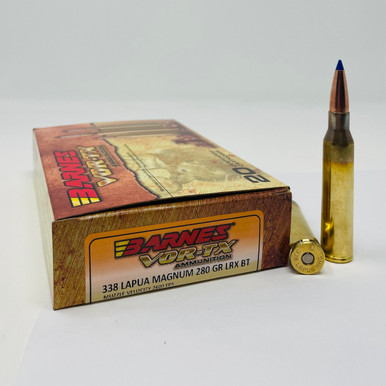 Barnes 338 Lapua Magnum Ammunition B30727 280 Grain LRX Ballistic Tip 20 Rounds