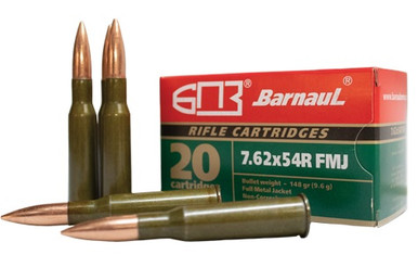 Barnaul 7.62x54R Ammunition 185 Grain Full Metal Jacket 20 Rounds