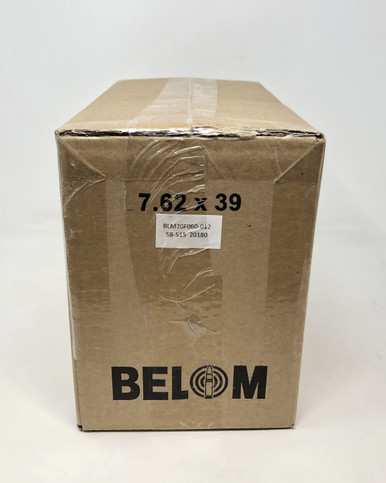 Belom 7.62x39 Ammunition BEL76239FMJ 123 Grain Full Metal Jacket CASE 480 Rounds