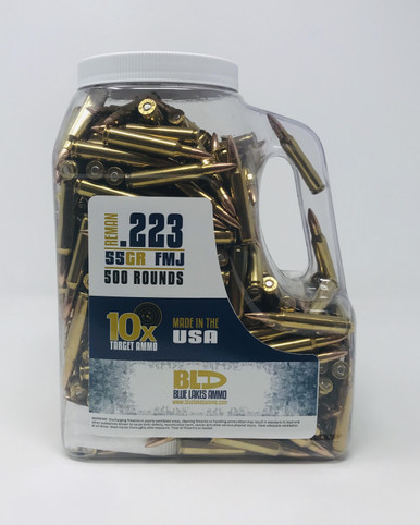 Blue Lake 223 Rem Ammunition BLA223JUG500 55 Grain Full Metal Jacket Reman Jug 500 Rounds